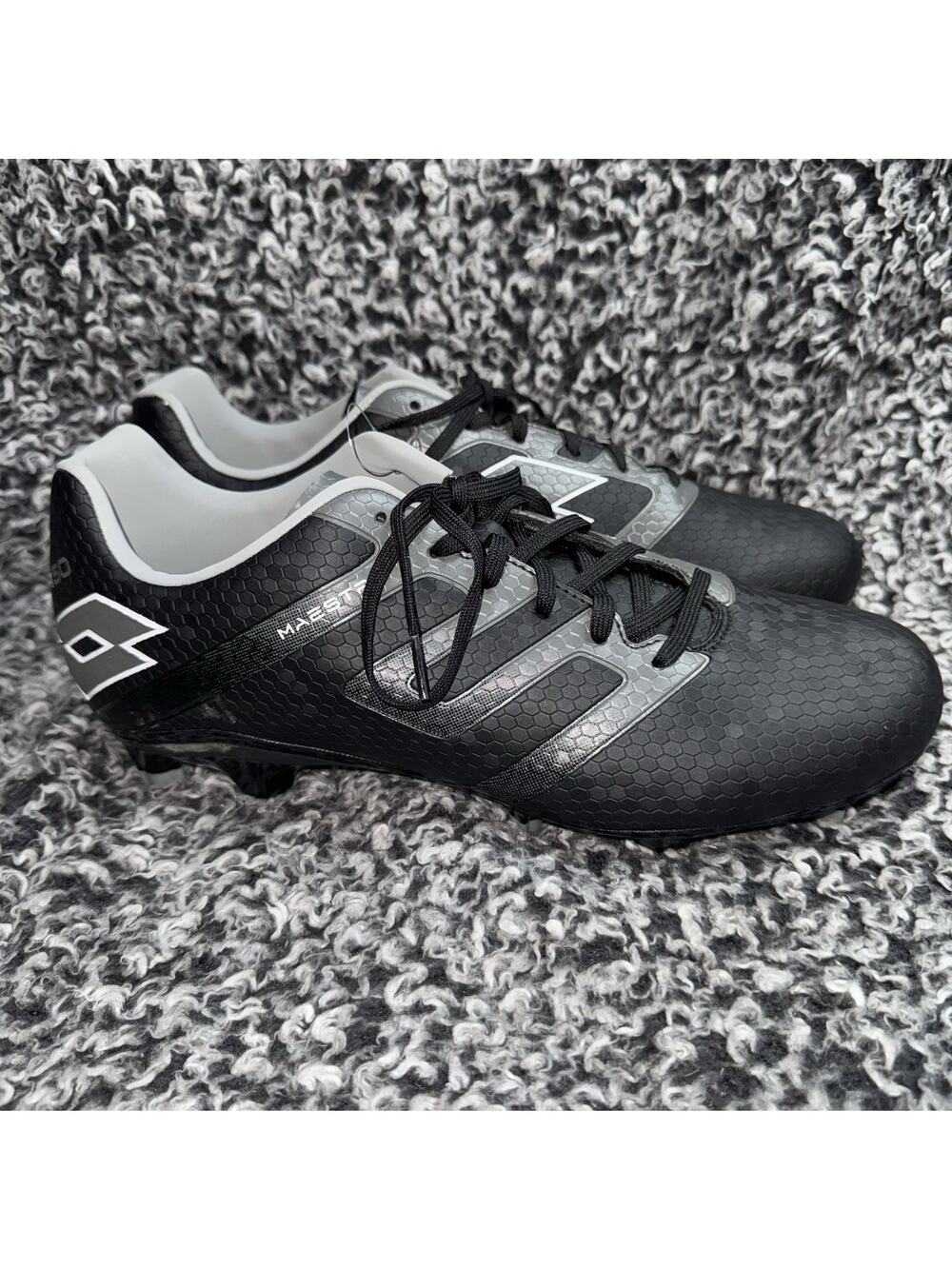 Lotto Maestro 700 IV FG Mens Soccer Cleats Shoes All Black Gravity Titan Sz 10